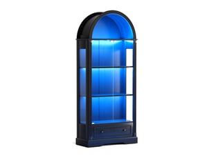 Vitrine coloris noir 2 étagère(s) WISHDOR - 80 cmx180 cm