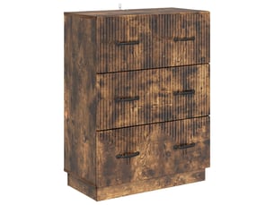 Armoire de rangement bureau, armoire à tiroirs chêne fumé 66 x 34,5 x 87 cm