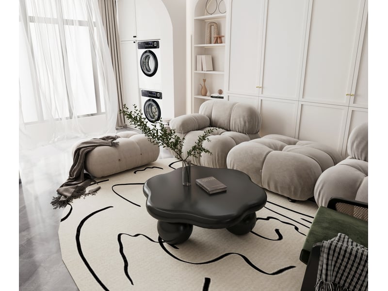  Table basse nuage avec plateau arrondi, pieds sphériques et design sans angles pour salon, chambre et petit espace  - Conforama E