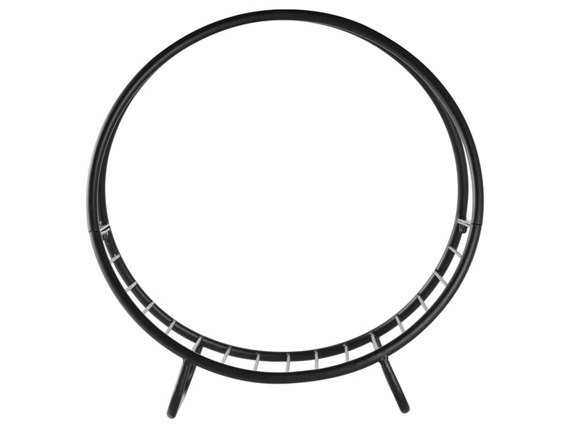 Porte-bûches en métal noir, panier avec poignée, intérieur et extérieur, 45 x 29,5 x 47 cm - Conforama R