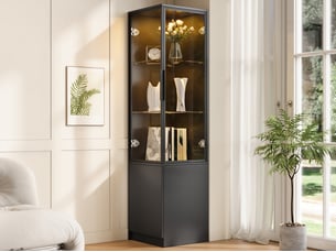 Vitrine coloris noir <strong>LEYTN</strong> <strong></strong> - 40 cmx160 cm
