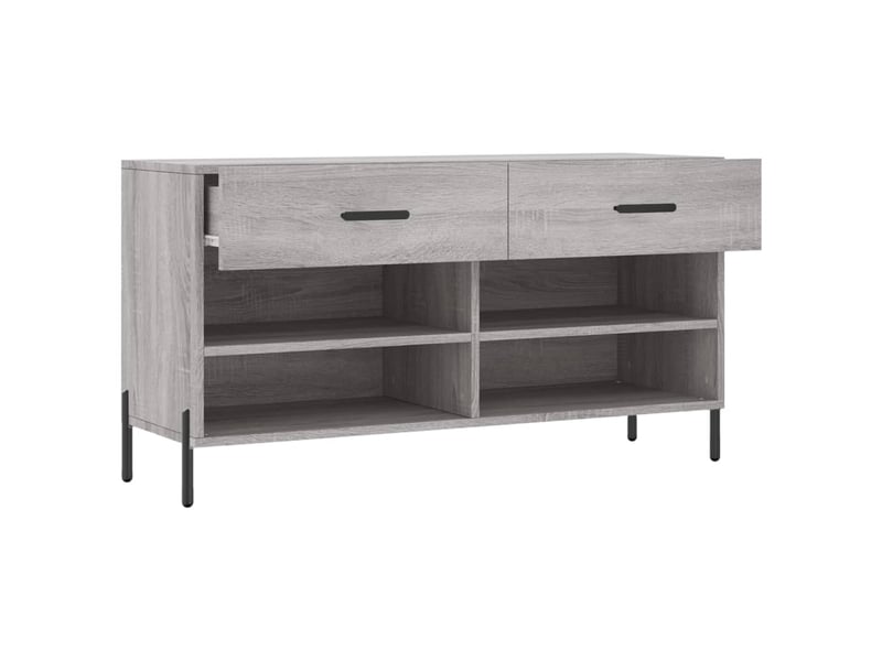  Banc à chaussures, meuble à chaussures sonoma gris 102x35x55 cm bois d'ingénierie shl7782  - Conforama E