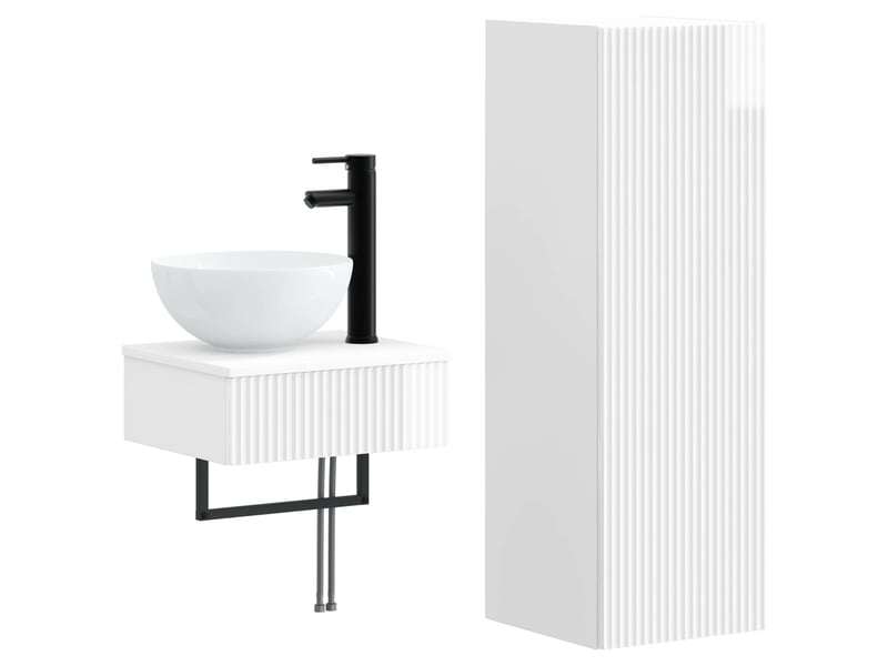  Ensemble de mobilier de salle de bain 2 pcs blanc brillant shl6854  - Conforama A