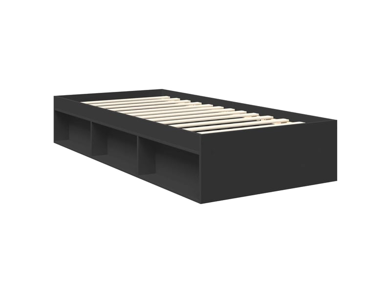  Lit simple- lit adulte -  cadre de lit noir 90 x 200 cm bois d'ingénierie  - Conforama D