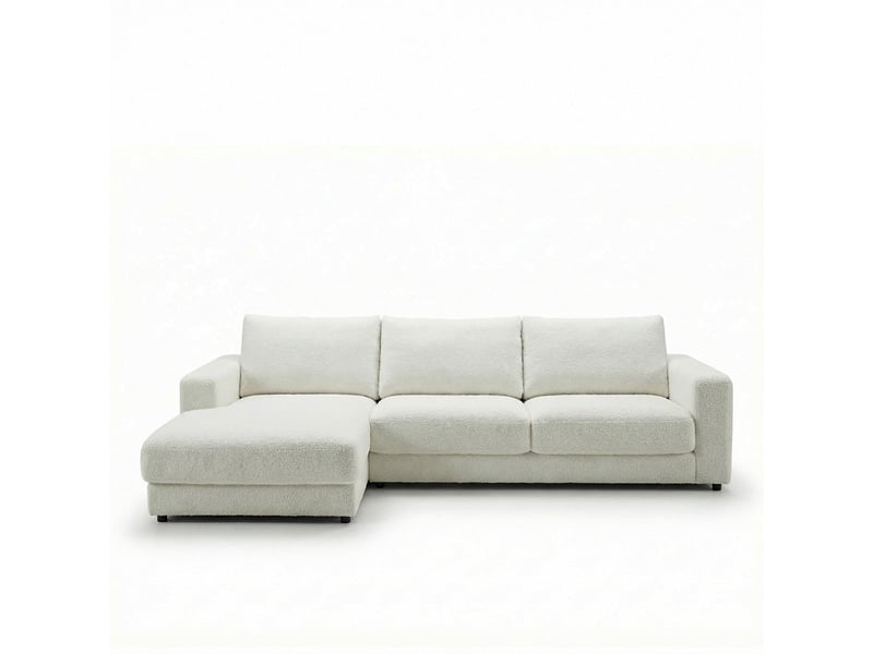  Canapé venezia laine bouclée angle d blanc cassé 5 pl 3CA56.AS.5A.D.01 - Conforama E