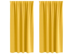 Lot de 2 rideaux occultants, rideaux black-out avec anneaux jaune moutarde polyester cf44678