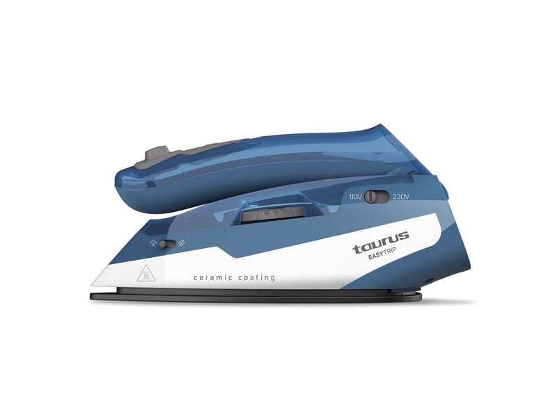  Taurus easytrip fer à repasser à sec ou à vapeur semelle en céramique 1000 w bleu, blanc  - Conforama A