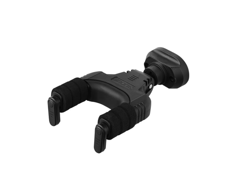  Support mural pour instruments de musique ah-89, verrouillage automatique, crochet pour guitares acoustiques, électriques, basses, ukulélé, violon, noir  - Conforama C