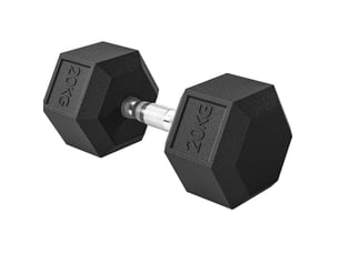 Haltère hexagonal fixe 20 kg 35,6 cm – noir – poignée moletée antidérapante pour entraînement musculaire