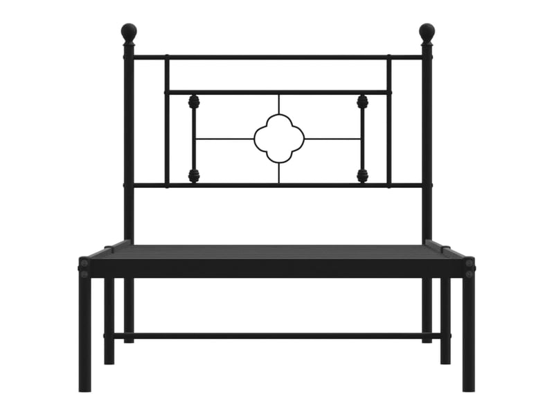 Lit adulte, lit simple, cadre de lit métal sans matelas avec tête de lit noir 90x190cm cf9578 - Conforama E