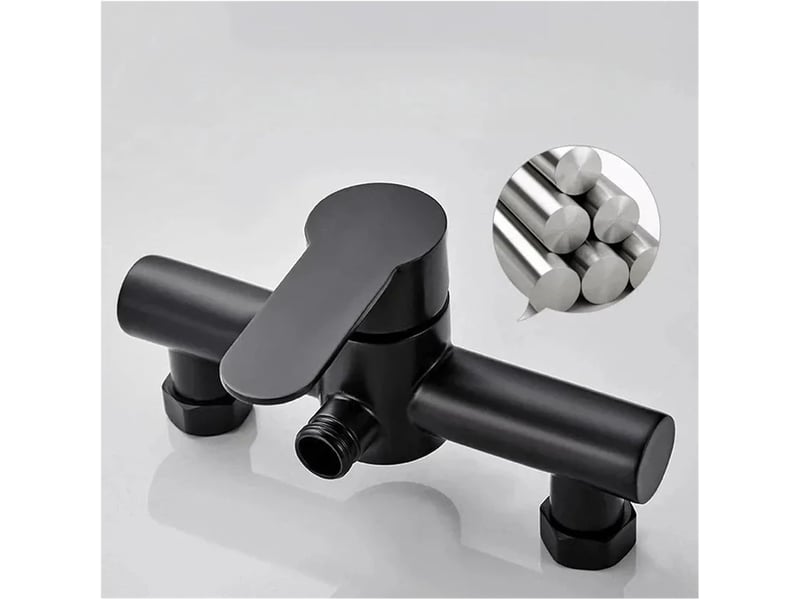  Robinets de douche de salle de bain en acier inoxydable robinet de baignoire triple mural  - Conforama E