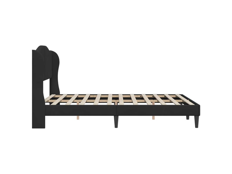 Lit double- lit adulte - cadre de lit avec tête de lit noir 120 x 190 cm velours - Conforama D