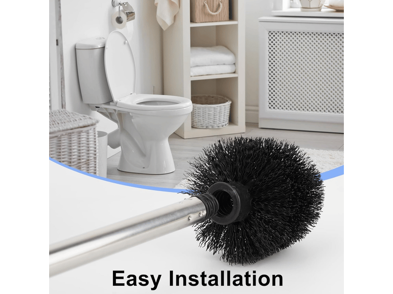 Ensemble de brosses de toilette 2 pièces, brosse de toilette à manche en acier inoxydable, (noir)  - Conforama D