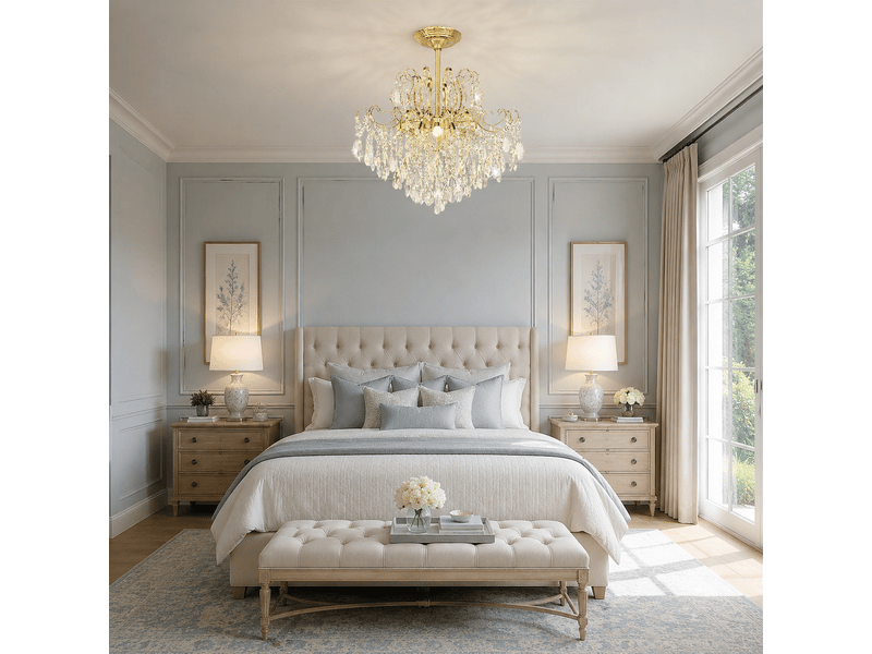  Lustre floral à la française e l 80 cm – éclairage 3 couleurs ASLED-720 - Conforama D