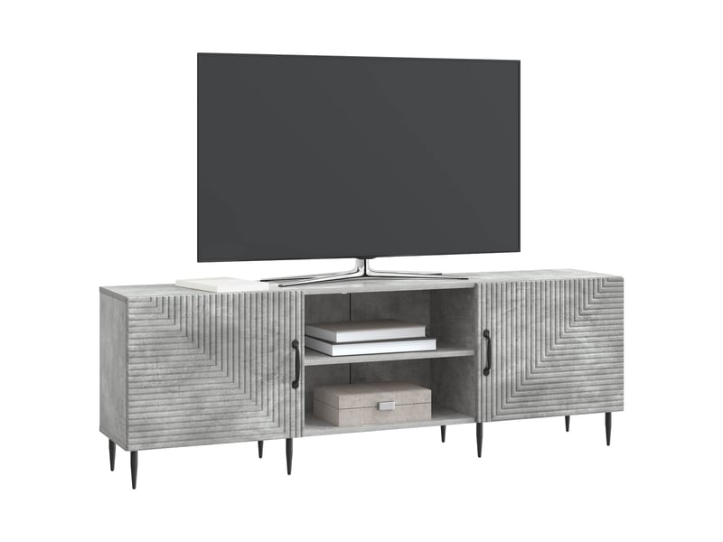  Meuble tv - banc tv - meuble de rangement 150 x 31 x 50 cm gris béton bois d'ingénierie  - Conforama C