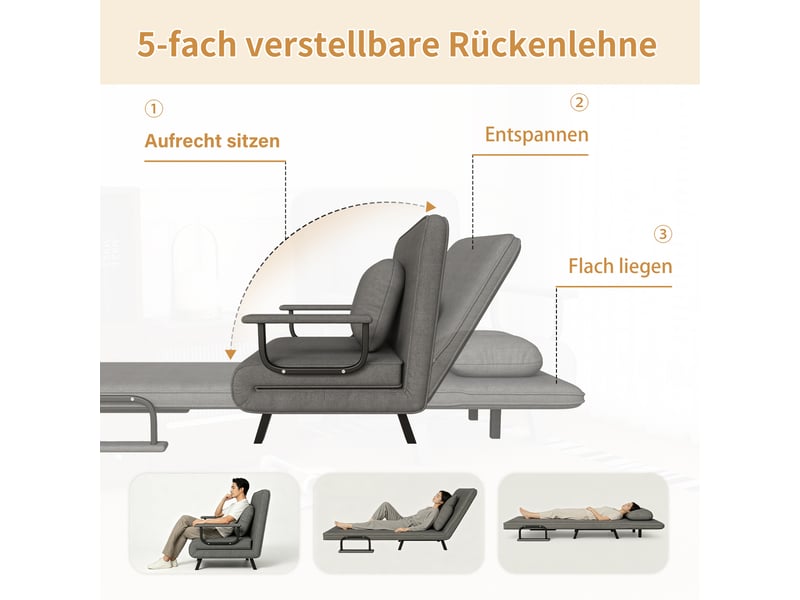  Fauteuil de relaxation 185 cm fonction lit, dossier 5 positions  - Conforama R