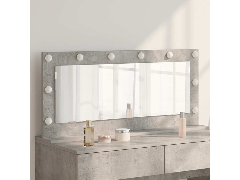  Miroir de vanité, miroir de coiffeuse gris béton 100 x 45 x 18 cm rectangulaire cf62773  - Conforama B