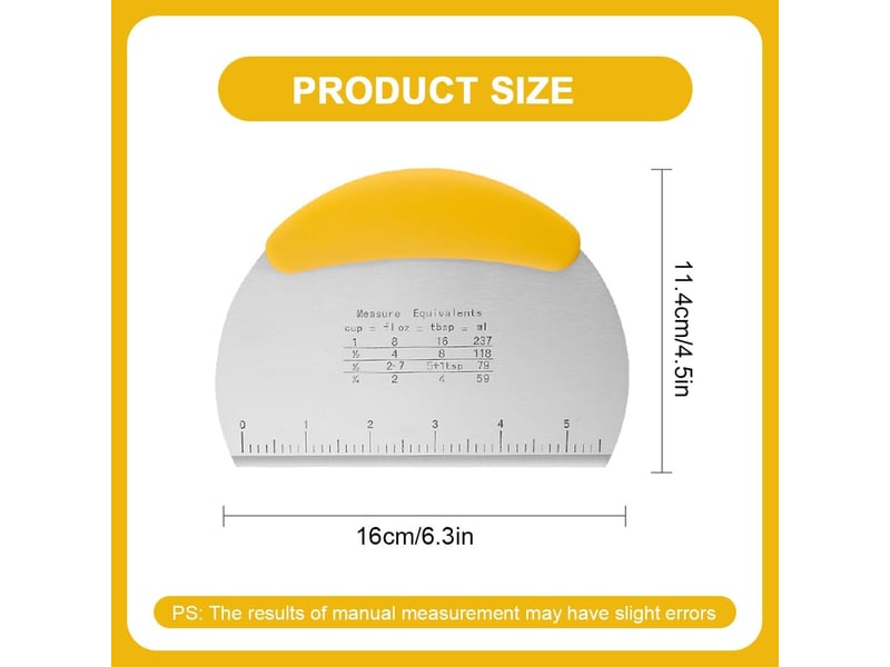  Ensemble de 2 pièces de coupe-pâtisserie en acier inoxydable avec spatule graduée, spatule à pâte, racloir, convient pour les gâteaux, les pizzas, out QA003889 - Conforama B
