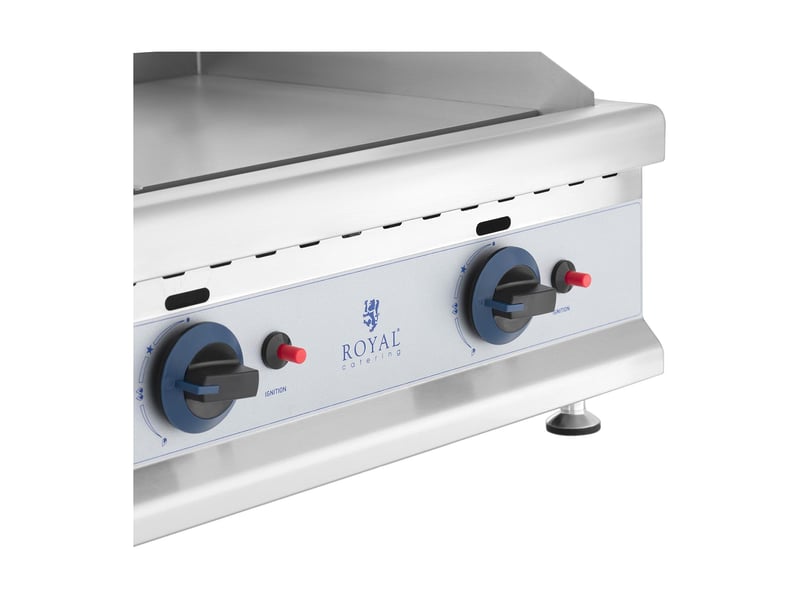  Plancha à gaz naturel en inox grill professionnel 75 cm 2 zones de cuisson 2 x 3 100 watts (plaque 74,5 x 40 cm, 20 mbar, gaz naturel, 50 - 300 °c, lisse, évacue la graisse) 14_0004036  - Conforama C