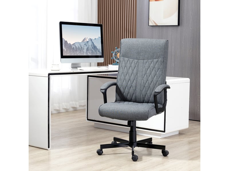  Chaise de bureau pivotante fonction bascule hauteur réglable 65x72x102-112,5 cm gris  - Conforama C