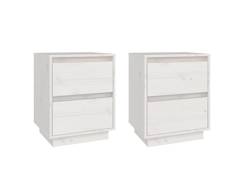  Lot de 2 tables de chevet - cabinet de chevet - table de nuit blanc 40x35x50 cm bois de pin solide  - Conforama A