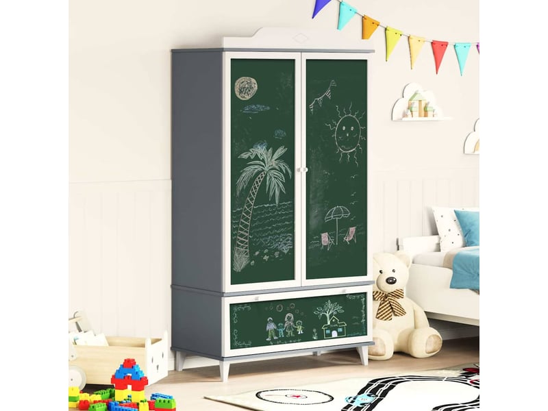  Armoire de rangement créatif pour enfants roros gris et blanc shl97266  - Conforama D