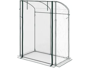 Serre de jardin 128 x 70 x 170 cm – transparente – porte enroulable zippée, ancrage au sol inclus