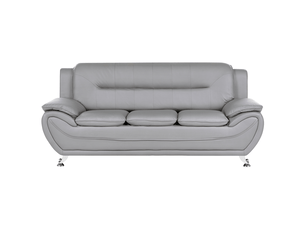 Canapé droit fixe <strong>BELIANI</strong> <strong></strong> 3 places 100% Cuir gris avec coffre de rangement
