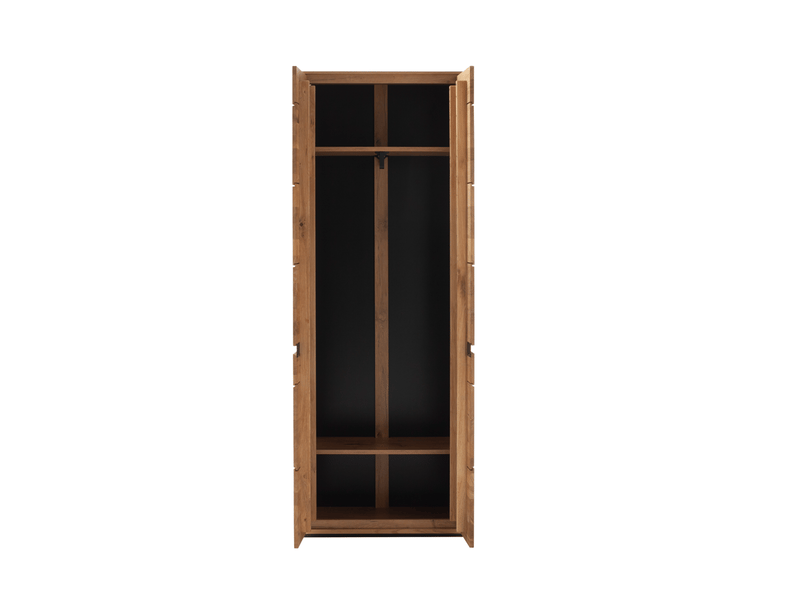  Armoire de rangement 2 portes coloris chêne sauvage - longueur 69 × profondeur 41 × hauteur 195 cm  - Conforama C