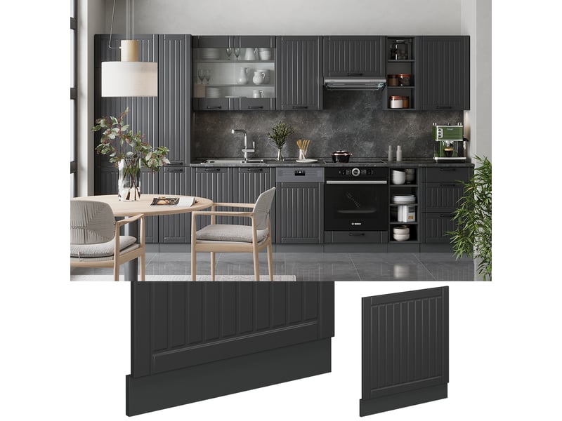  Vicco façade, gris foncé, 60cm , pt chêne  - Conforama C