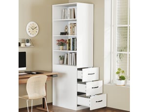 Bibliotheque coloris blanc 4 étagère(s) <strong>MIVRAY </strong> <strong></strong> - 60 cm x 180 cm
