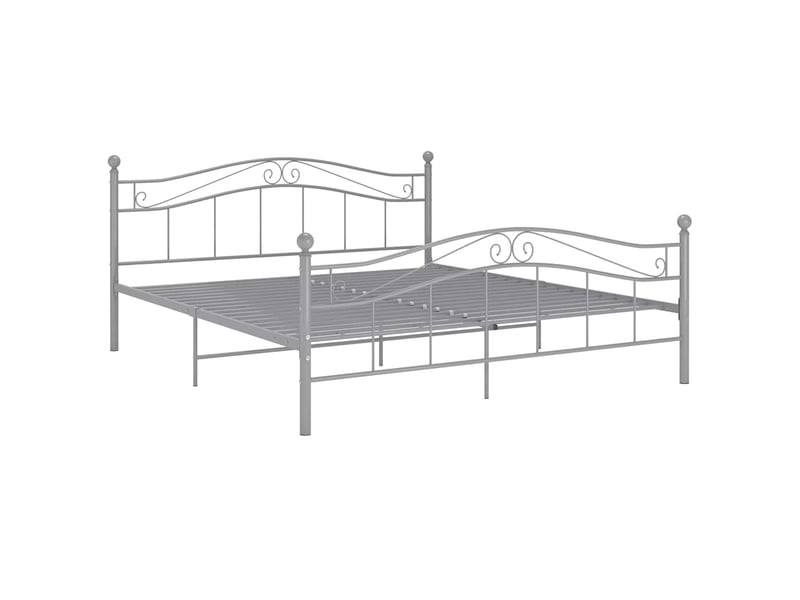 Lit double- lit adulte -  cadre de lit sans matelas gris métal 140x200 cm  - Conforama A