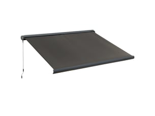 Store banne électrique avec télécommande, kit de montage inclus, structure métallique, gris foncé, 3 x 2,5 m