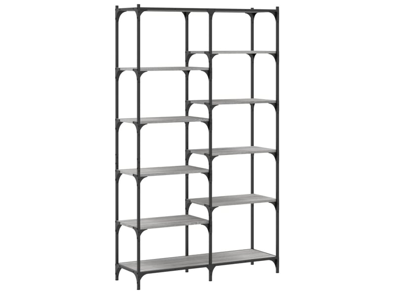  Bibliothèque, meuble de rangement salon sonoma gris 100x32x170 cm bois d'ingénierie et fer  - Conforama A