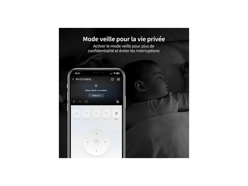 Camera wifi interieur d210 1080p rotation 360 vision nocturne BEA6941545634890 - Conforama B