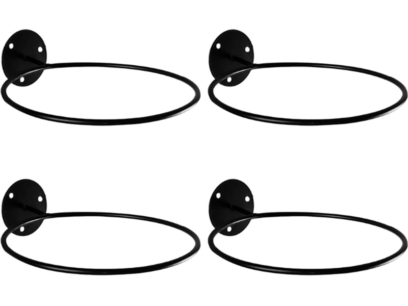  4 pièces - support de ballon - support mural - support de ballon de sport - pour ballons de basket, football, volley-ball - noir - 23,5*6  - Conforama A
