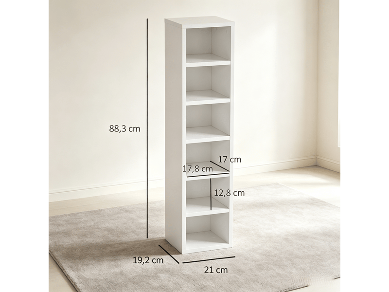 Étagère range-cd tour de rangement multimédia 12 compartiments blanc T5828P554247 - Conforama C