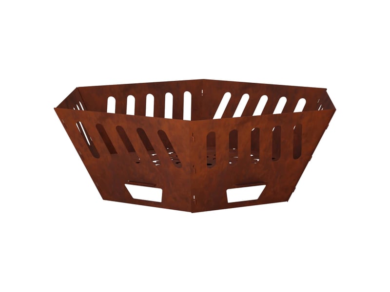  Brasero exterieur, foyer camping foyer de cheminée rouillé 80x80x28 cm acier patiné  - Conforama E