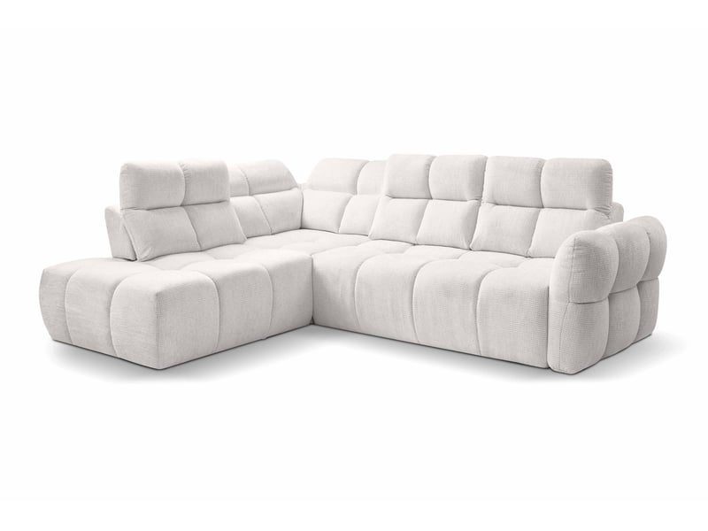 Canapé d'angle beige fixe 4 places  - Conforama C