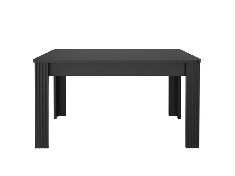 Table à manger moderne noire, rectangulaire, 4 pieds, stable, style minimaliste, multifonctionnelle - Conforama A