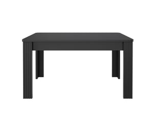 Table à manger moderne noire, rectangulaire, 4 pieds, stable, style minimaliste, multifonctionnelle