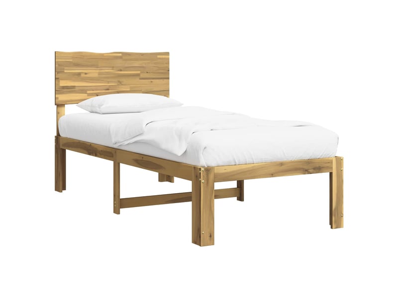  Lit simple- lit adulte -  cadre de lit simple avec tête de lit rostock blanc 100 x 200 cm  - Conforama A