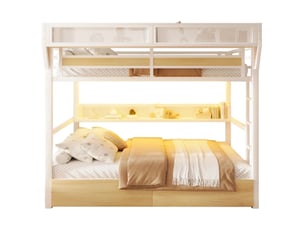 Lit superposé 140x200 cm <strong>MODENVIE</strong> <strong></strong> coloris blanc