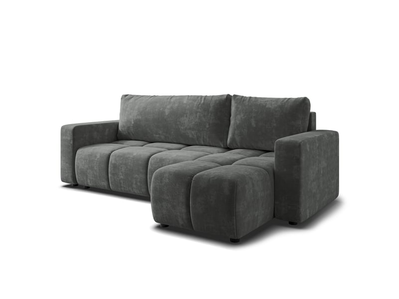 Canapé d'angle ramil, tissu chenille gris - Conforama A