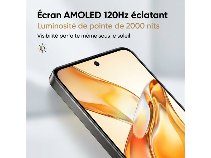  Smartphone realme 14 5g 12+256 go noir, dimensity 6300, 120 hz, 5130 mah, 50 mp, ip69  - Conforama D