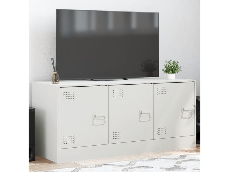  Meuble tv - banc tv - meuble de rangement blanc 99x39x44 cm acier  - Conforama B