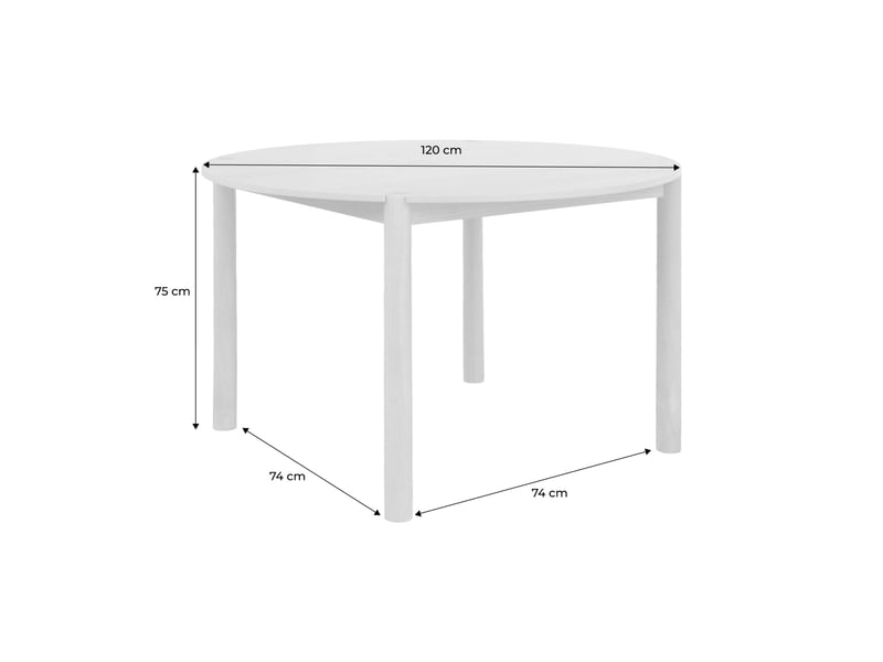 Table à manger ronde bois d'hévéa 4 places naturel - clémence - Conforama D