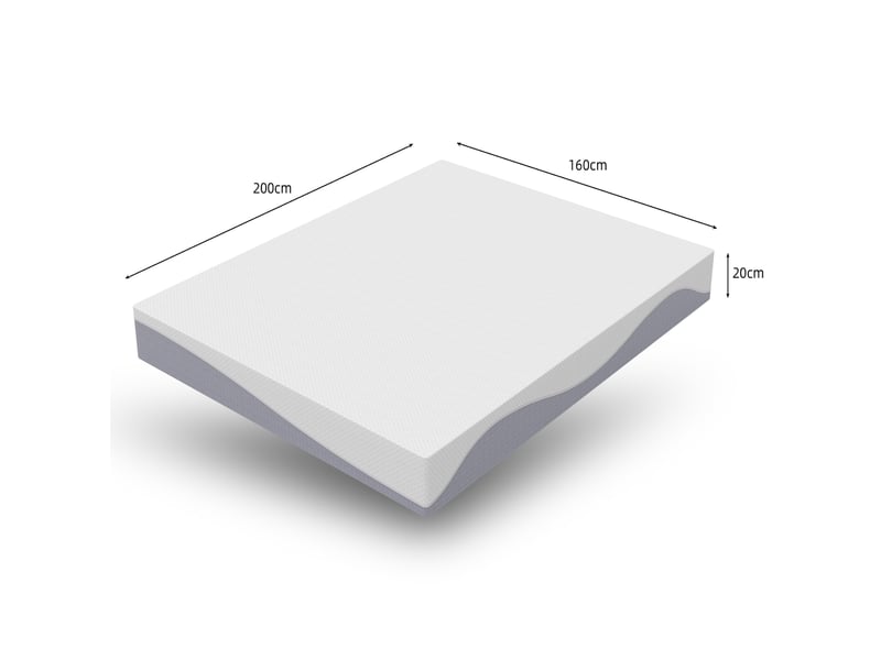  Matelas en mousse 160x200 cm réversible h3h4 blanc et gris  - Conforama D