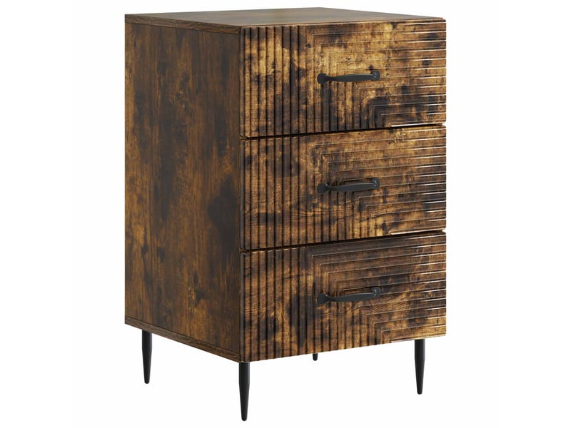  Table de chevet - cabinet de chevet - table de nuit avec tiroir chêne fumé 43 x 41 x 66,5 cm  - Conforama A