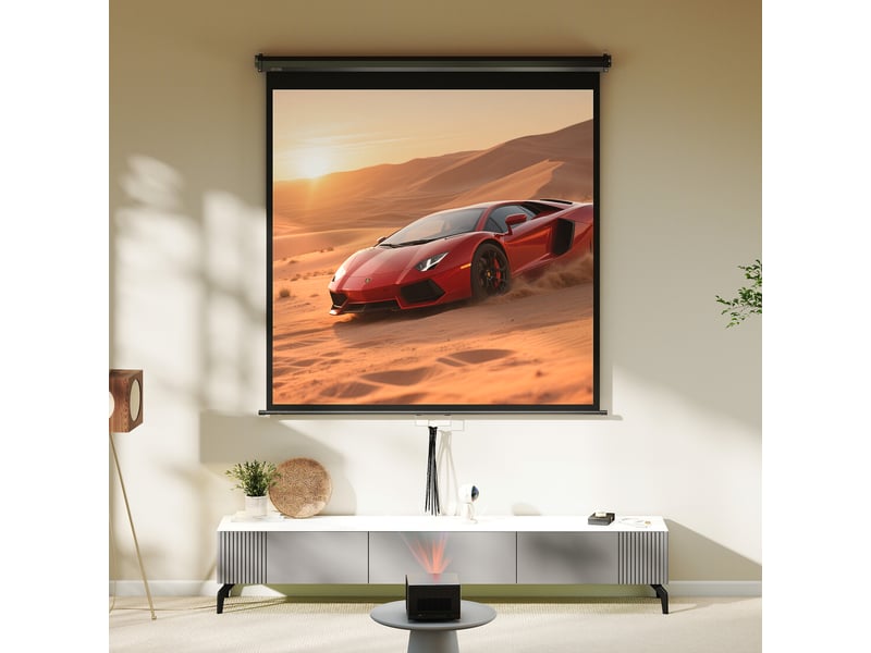  Écran de projection tv et home cinema de 85 pouces projecteur vidéo 1:1 4k hd, 146l x 146h cm  - Conforama W
